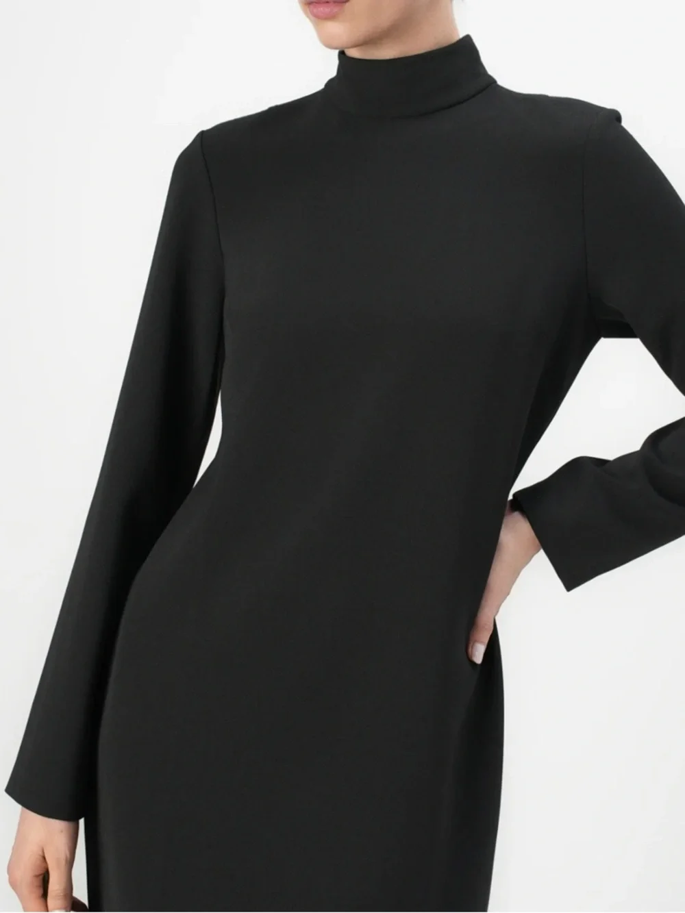 Calvin Klein Black Long Sleeve Turtle Neck Mini Dress Size 8